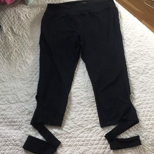 Ballerina style wrap athletic crop leggings